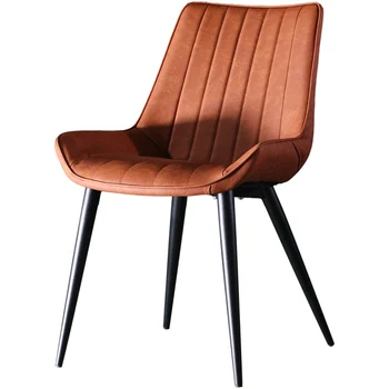 

Nordic dining chair home light luxury ins net red back chair simple desk metal leather chair