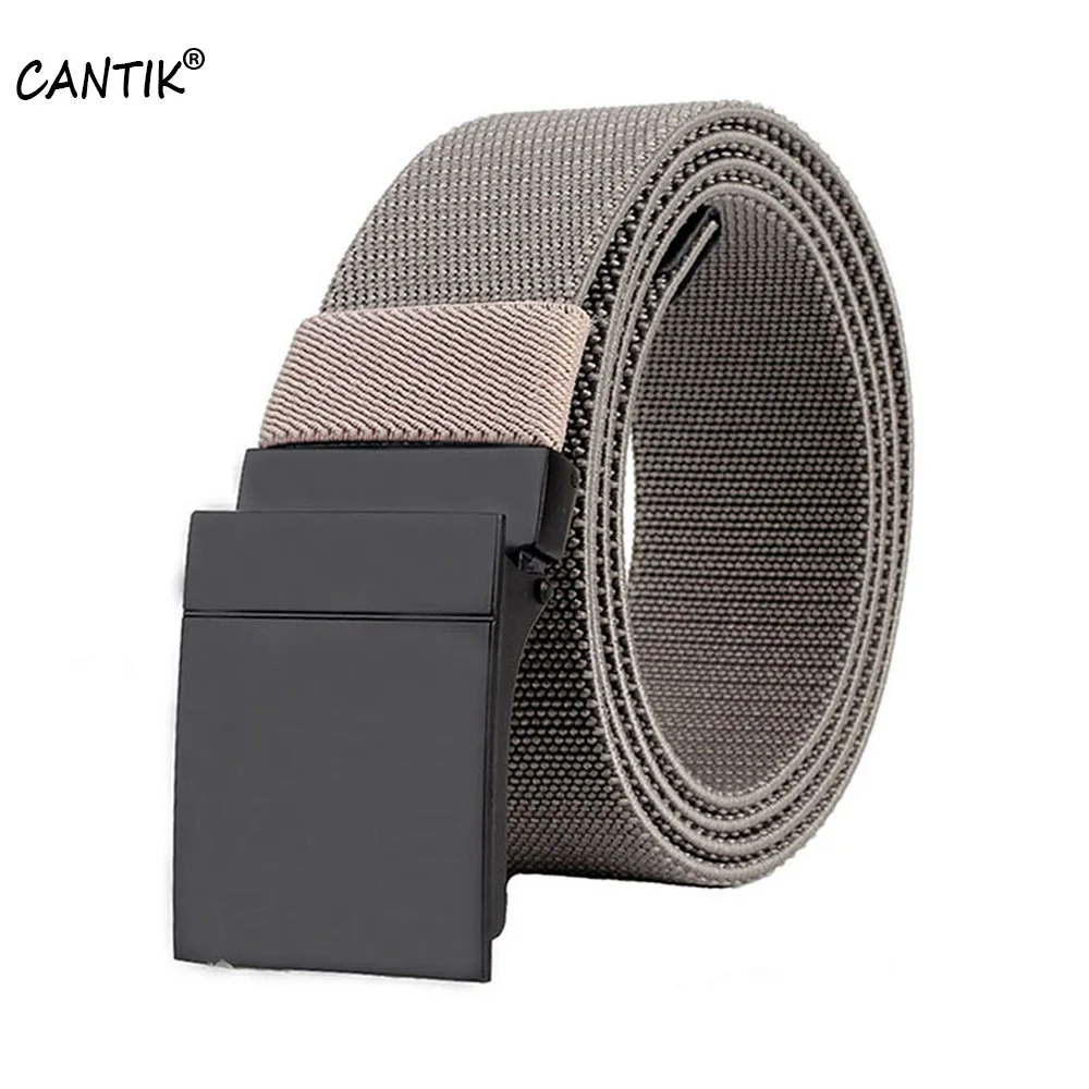 CANTIK Unisex Design Elastic Zinc Alloy Automatic Buckle Belts Quality Nylon Belt Men Women Jeans Accessories Clothing CBCA127