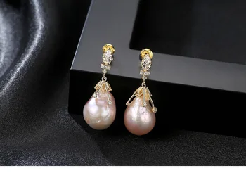 

Shaped Baroque Pearl 925 sterling silver earrings European and American fashion earrings factory direct wholesale