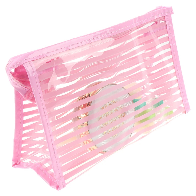 1 pc Transparent Striped PVC Cosmetic Bag Clear Women Makeup Bag Travel Toiletry Kit Zipper Toiletry Pouch 1 pc Transparent Striped PVC Cosmetic Bag Clear Women Makeup Bag Travel Toiletry Kit Zipper Toiletry Pouch