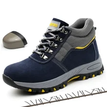 Нескользящая Водонепроницаемая рабочая обувь со стальным носком; мужские кроссовки; треккинговые тактические зимние ботинки; зимняя теплая обувь; неубиваемая обувь