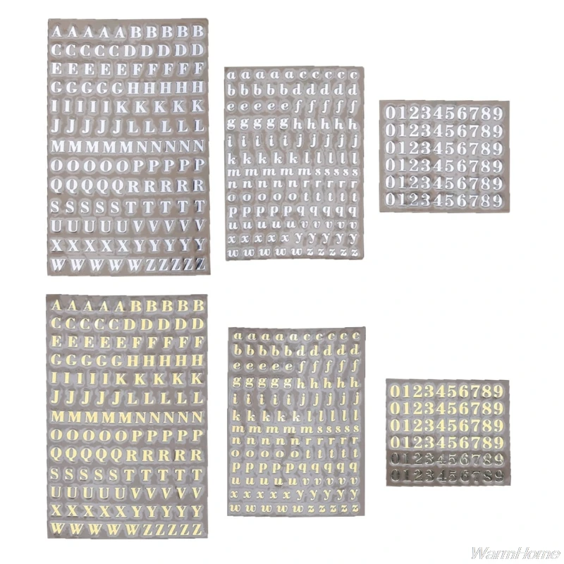 5Pcs 3mm Alphabet Letters Glitter Epoxy Resin Decorative Stickers Engkish Letters Numbers UV Fillings