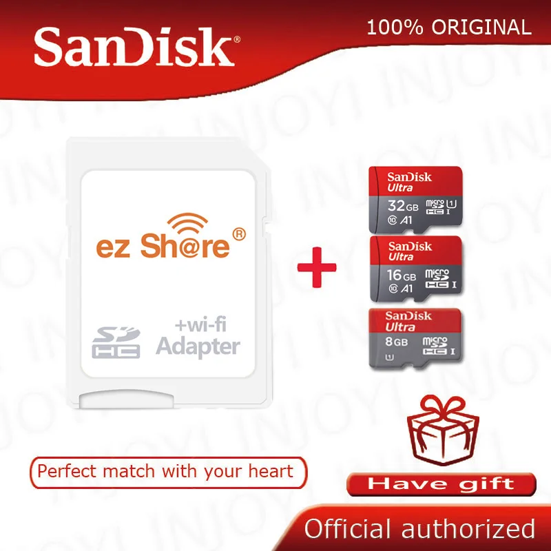 Ezshare Беспроводной Wi Fi адаптер + Sandisk Ultra 8 ГБ 16 32 класс 10 microsd беспроводная TF карта Micro