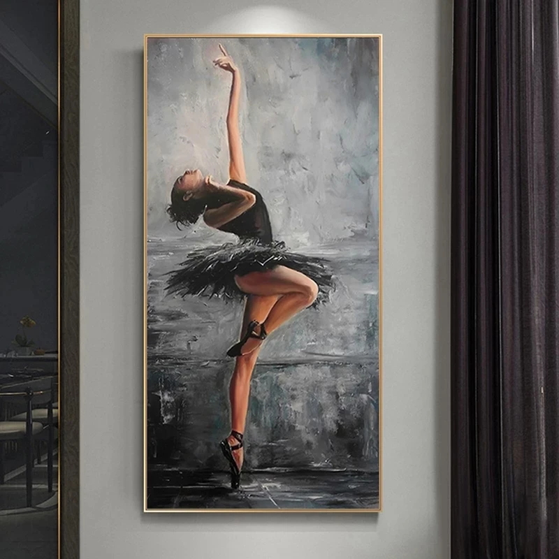 Abstract Beautiful Ballerina Portrait Art Canvas Painting Poster Print