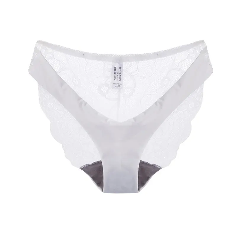 Briefs Хлопковые вышитые женские сексуальные кружевные трусики, Бесшовные дышащие трусики, полые трусы больших размеров, нижнее белье ярких цветов S4 - Цвет: Briefs