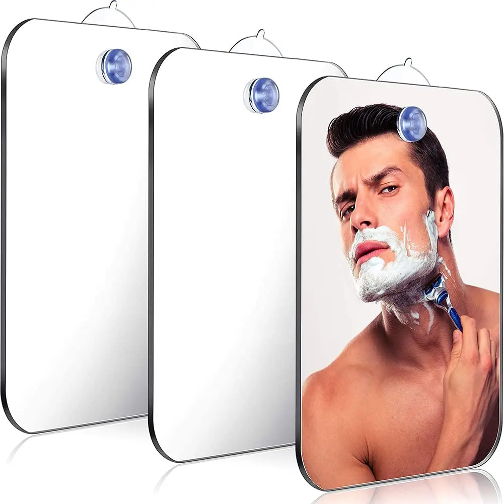 Espejo de ducha antivaho de acrílico, espejo de afeitar de baño sin niebla,  gancho de pegamento extraíble duradero, accesorios de ducha, espejos de  baño - AliExpress