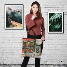 Краудейл Рождественский подарок Сделай Сам двусторонний Рождественский подарок Веселые сумки для женщин холщовые большие вместительные Мультяшные повседневные сумки