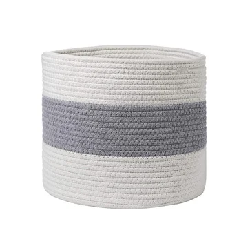 

Wardrobe Storage Box Toys Bin Storage Pots Flower Laundry Hamper Storage Black/White Variegated Grey Rope Fabric Storage Basket
