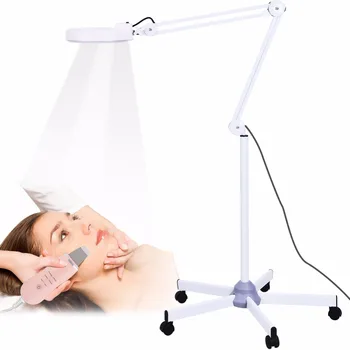 

5x Magnifying LED Magnify Floor Stand Lamp Tattoo Adjustable Rolling Floor Stand Magnifying Lamp with Wheels makeup kits