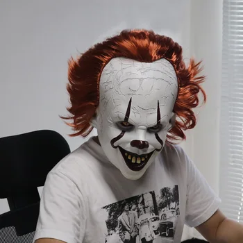 

Joker Pennywise Mask Stephen King It Chapter Two 2 Horror Cosplay Latex Masks Helmet Clown Halloween Party Costume Prop 2019