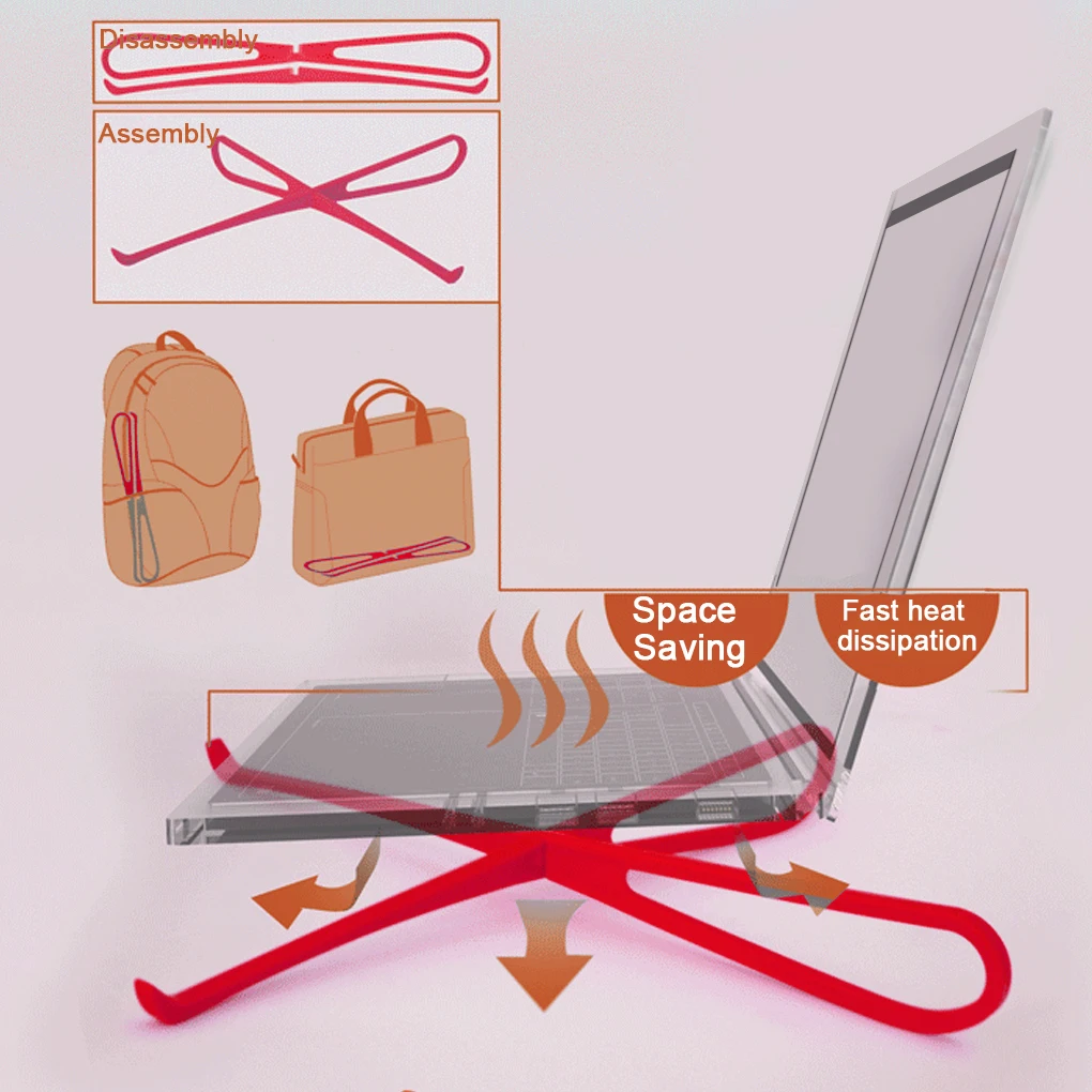 Soporte plegable portátil para portátil, Simple, antideslizante, disipación de calor, tipo X, estante de refrigeración, soporte de ordenador, accesorios