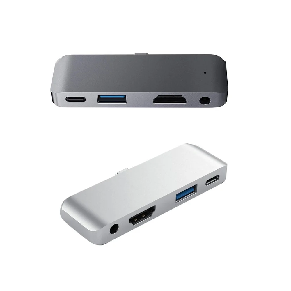 4 в 1 Тип C к USB-C 4K HDMI USB 3,0 3,5 мм аудио концентратор адаптер для iPad Pro абсолютно и высокое качество