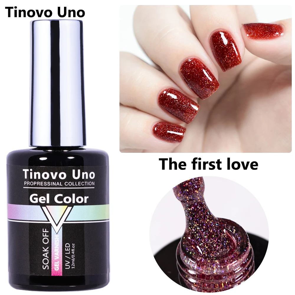 

Tinovo Uno Nail Gel Polish Glitter Bling Gel Nails Art Varnish Semi Permanent UV/LED Reflective Gellak Manicure Base Top Coat