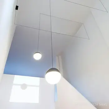 

Nordic DIY Glass Ball Long-line Chandelier Creative Hanging Lamp Modeling Loft Dining Room Hanging Light Fixture Indoor Lighting