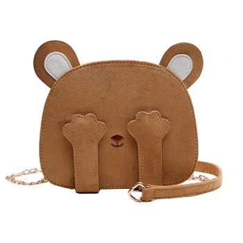 

Women Shoulder Bag For 2019 cute bear Nubuck Leather Fashion Creativity Handbags Crossbody Bags Gift Bag