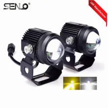 Обновленная светодиодная фара, рабочая противотуманная фара 15 Вт 24 В, двухцветная фара дальнего света для BA20D H4 T19 Moto ATV SUV Jeep, трактора, яхты, грузовика M1