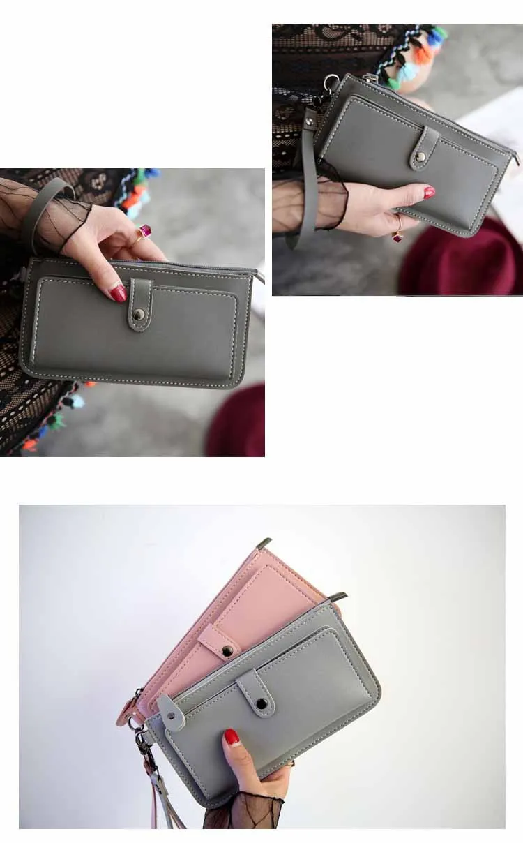 Multifunctional Fashion Women Wallet 2021 New PU Leather Long Wallets Multi-card Position Clutch Buckle Zipper Student Purse