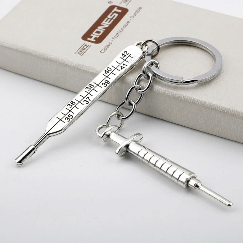 New Medical Box Key Chain Needle Syringe Stethoscope Love Cute Keychain Nurse Doctors Car Keyrings Jewelry Gift | Украшения и