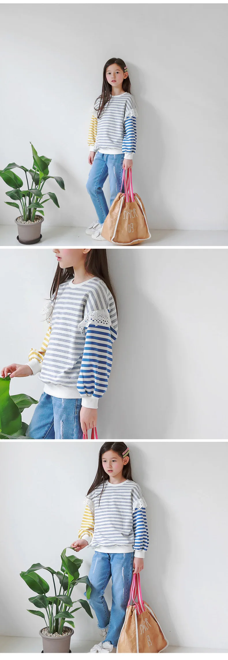 Weoneit/Новые одинаковые комплекты для мамы и дочки; Одинаковая одежда для мамы и дочки; хлопковая футболка в полоску с длинными рукавами; семейный образ
