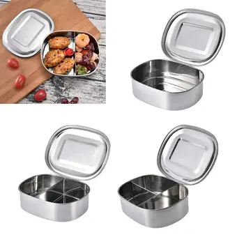 

Stainless Steel Lunch Box Snack Packer Toddler Adults Bento Box Extra Small Divided Lunch Box Household Goods