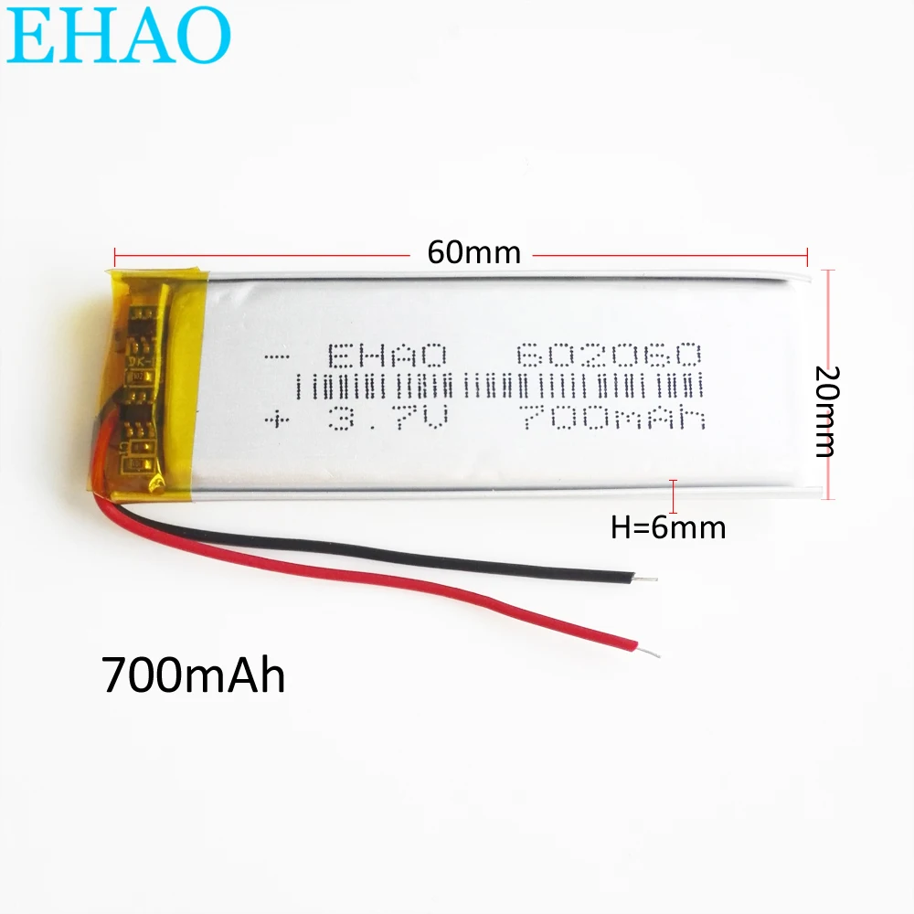 Литий-полимерный аккумулятор 3 7 мАч 700 в 602060 для Mp3 GPS Bluetooth электронной книги