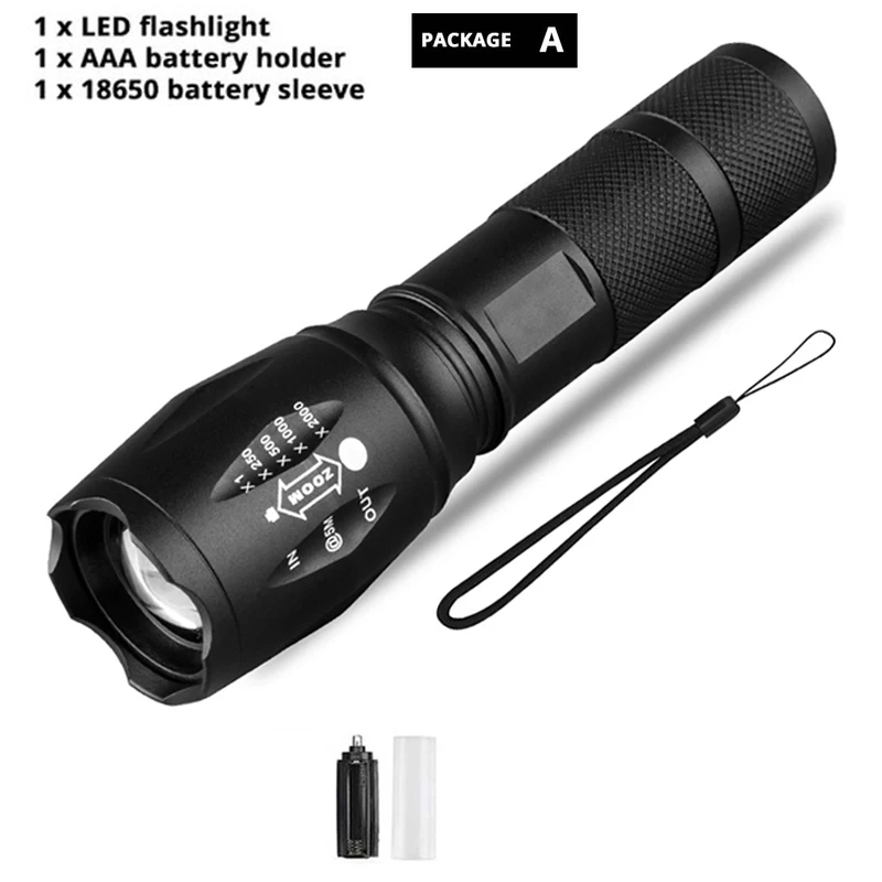 XM-L T6 Zoomable Bicycle Light Use 18650 Battery Flashlight Ultra Bright Torch Camping Light 5 Switch Mode Waterproof Fishing super bright flashlights Flashlights