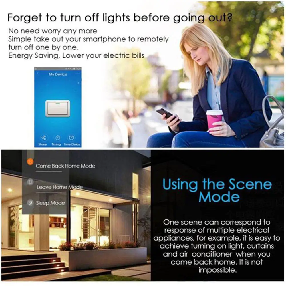 Smart Home EU UK Standard Touch Switch Glass Panel 1 2 3 Gang Work For Alexa Google Home Wifi Smart Light Switch AC90V-250V