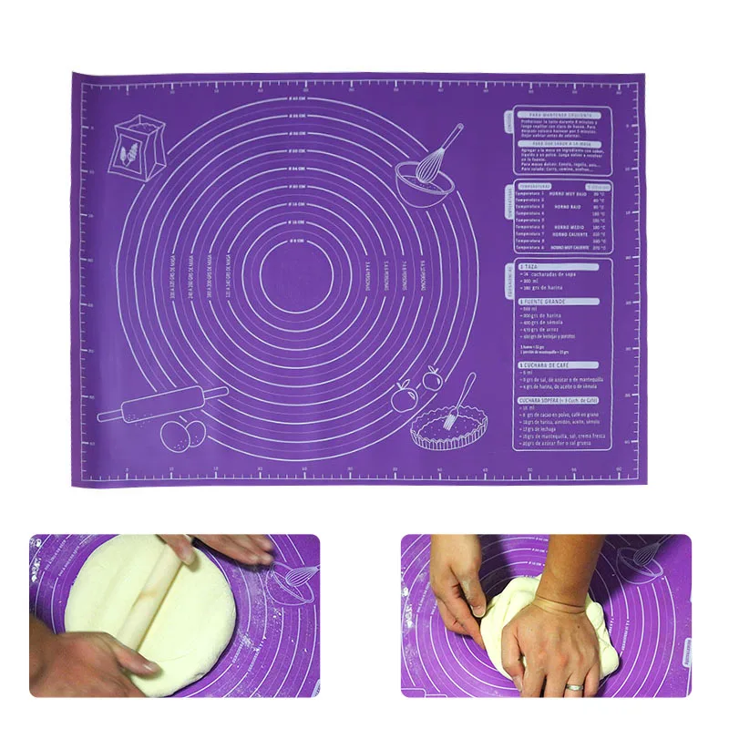 Baking-Mat-Sheet Pastry-Tools Non-Stick Fondant-Rolling-Dough 45x60cm Silicone with Measurements