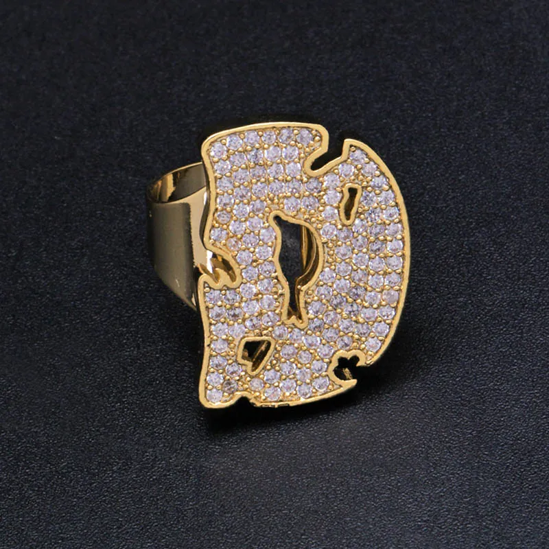 Хип-хоп AAA кубическая циркониевая подвеска Bling Iced Out Bubble кольцо с гравировкой Bling CZ кольца женские мужские Клубные рапперы ювелирные изделия регулируемый размер - Цвет основного камня: d