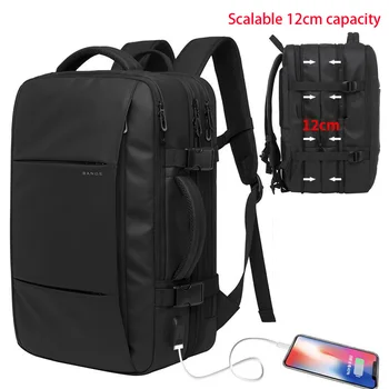 

Men Travel Backpack 37L Expansion capacity with USB Charging Port 15.6 inch Laptop Backpacks Male Mochila Waterproof School bag