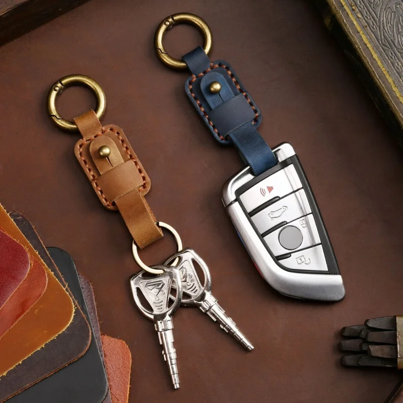brown leather big sleutelhanger Honda Key ring 