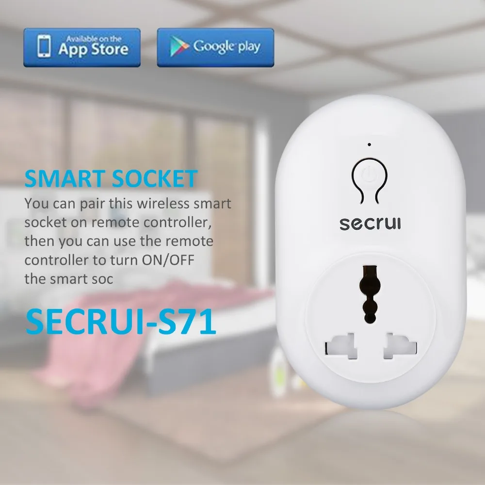 Secrui S71Smart Разъем беспроводной пульт дистанционного управления розетка адаптер питания и выключения с телефоном США штекер