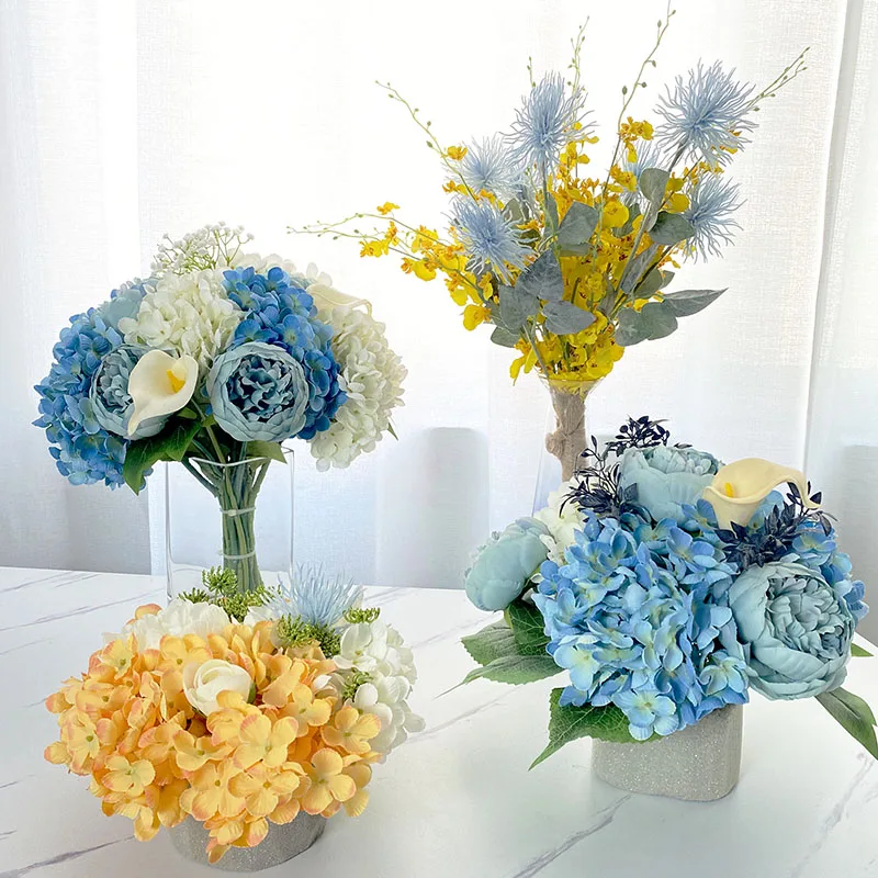 

Wedding Table Center Decoration Artificial Peony Hydrangea Orchid Bridal Bouquet Birthday Backdrop Home Party Decor Floral