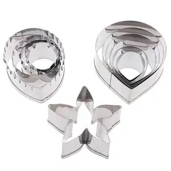 

11 pcs/set Rose Cutter Set Petals Leaves Calyx Cake Decorating Mold Stainless Steel Sugar Biscuit Fondant Baking Tool