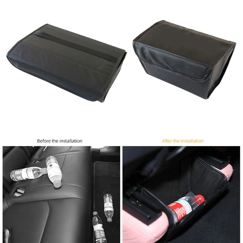 J60F Car Under Seat Storage Organizer Tray Black Storage Drawer Box Suitable for Model Y 2021 Auto Accessories