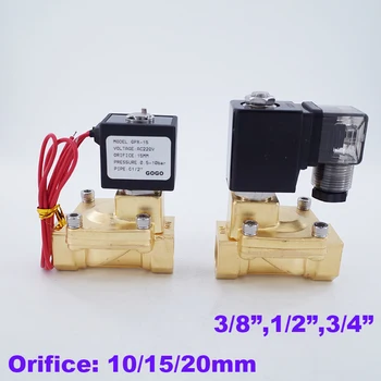 

Normally Closed 2 way Pilot Diaphragm water Brass Solenoid Valve 3/8 1/2 3/4 inch 110V AC 10/15/20mm NBR PX-10/15/20 10bar valve