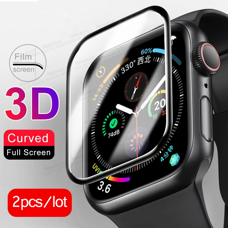 Защитное стекло для iwatch 6 2 шт. изогнутое 3D Apple Watch Series 40 мм 44 защита экрана