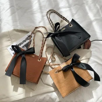 

Retro Totes Bags For Women 2020 Fashion Purse Pu Leather Women Handbags Solid Elegant Female Retro Shoulder Chains Bags