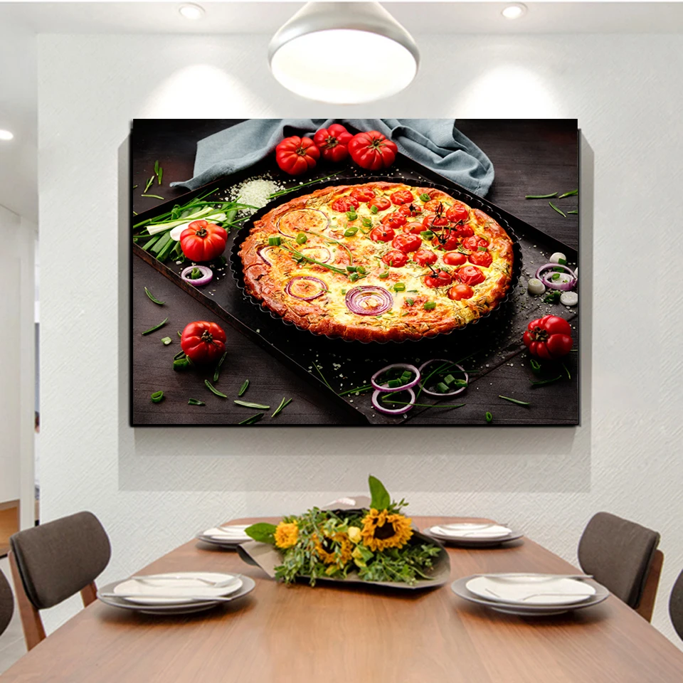5D DIY diamond painting food Pizza Tomatoes Onion embroidery rhinestone cross stitch painting square round diamond Home decor