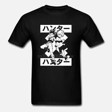 Аутентичная черная футболка из хлопка с изображением охотника х Хантера гонца Креста киллуа(China)