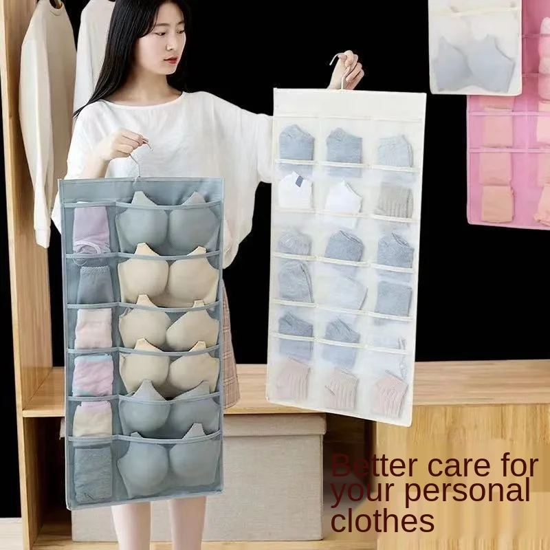 

Underwear Storage Bag Fabric Hanging Bag Underwear Panties Socks Home Student Dormitory Bedroom Moisture-proof Wall Type
