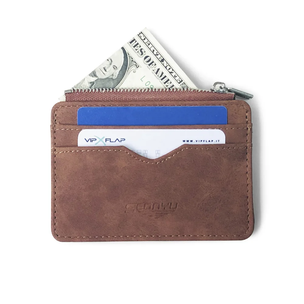 New Simple Mini Men Leather Wallet With Coin Pocket Small Credit Card Holder Slim Man's Purse For Bank Cards ID Card Case 2