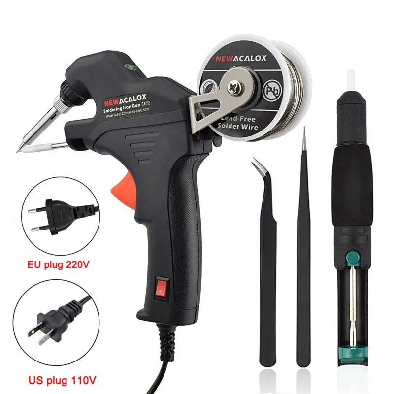

220V/110V 60W EU/US Electric Soldering Iron Kit Internal Heating Gun Handheld Automatically Send Tin Welding Station Repair Tool