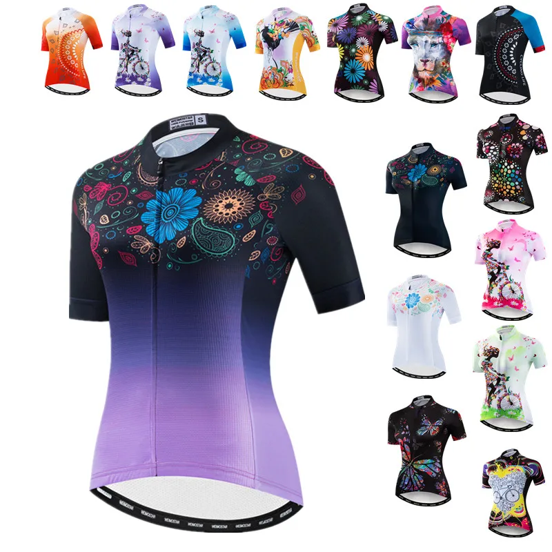 

Weimostar 2021 Women's Cycling Jersey Shirt Pro Team Bicycle Jersey Tops Breathable Mountain Bike Clothing MTB Jersey Cycle Wear