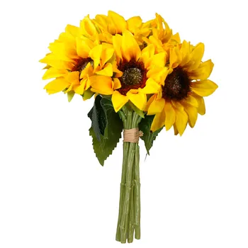 

6 Pcs/bundle Artificial Sunflower Simulation Flower Floral Decor Home Office Fake Sunflower