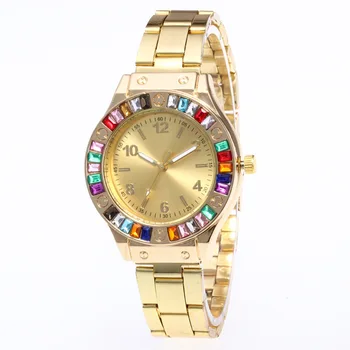 

cross-border special for Joom Ladies Watch leisure color diamond digital student quartz watch factory direct selling