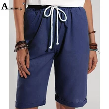 Além de tamanho 4xl 5xl womens lazer shorts com bolso verão cintura alta meia calças moda 2021 senhoras casual drawstring shorts