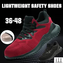 Мужские рабочие ботинки; защитная обувь; женская обувь со стальным носком; небьющиеся кроссовки из сетчатого материала; легкая дышащая Уличная обувь
