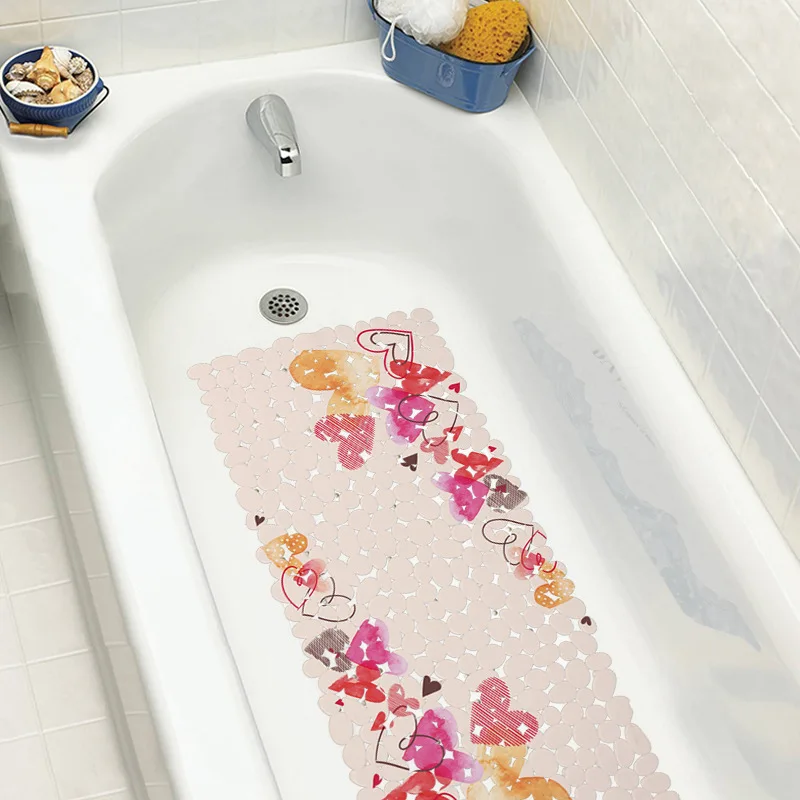 MINIFUN 71x35 см любовь простой принт Противоскользящий коврик для ванной ПВХ присоска для ванной комнаты коврик для ног для ванной комнаты Противоскользящий коврик