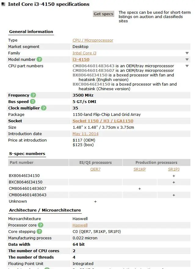 Процессор Intel Core I3 4150 I3-4150 LGA 1150 3,5 ГГц 54 Вт i3 4150 двухъядерный процессор для настольных ПК протестированный рабочий
